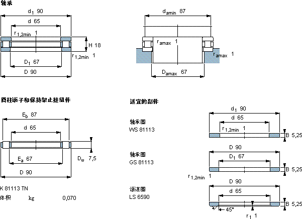 SKF81113 TN轴承图纸