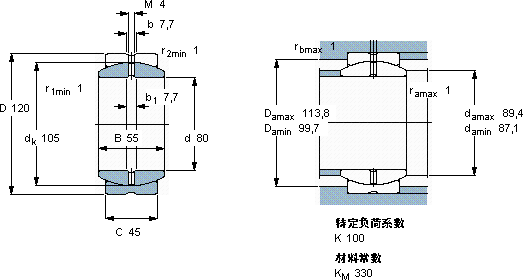 SKFGE 80 ES轴承图纸