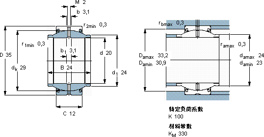 SKFGEM 20 ES-2RS轴承图纸