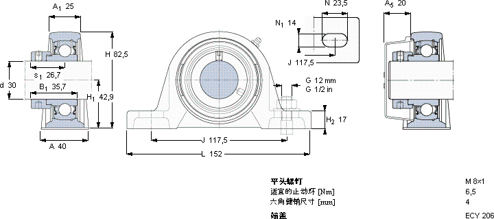 SKFSY 30 FM轴承图纸