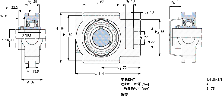 SKFTU 1.1/16 TF轴承图纸