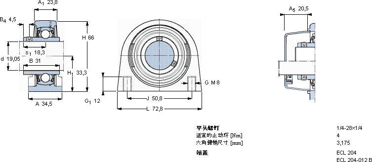 SKFSYFL 3/4 TH轴承图纸
