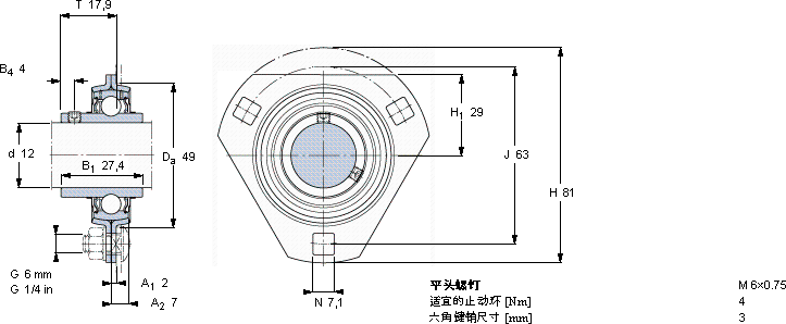SKFPFD 12 TF轴承图纸