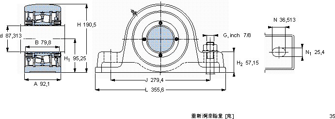 SKFSYE 3.7/16 NH轴承图纸