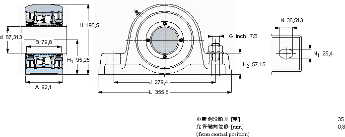 SKFSYE 3.7/16 N-118轴承图纸