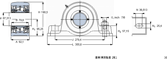 SKFSYE 3.7/16 NH-118轴承图纸