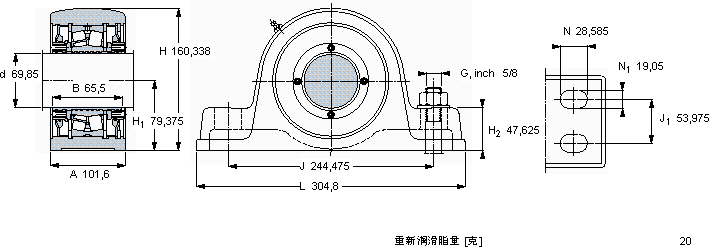 SKFFSYE 2.3/4 NH轴承图纸