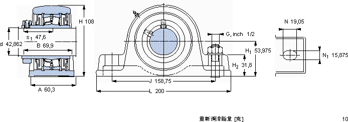 SKFSYE 1.11/16 H-18轴承图纸