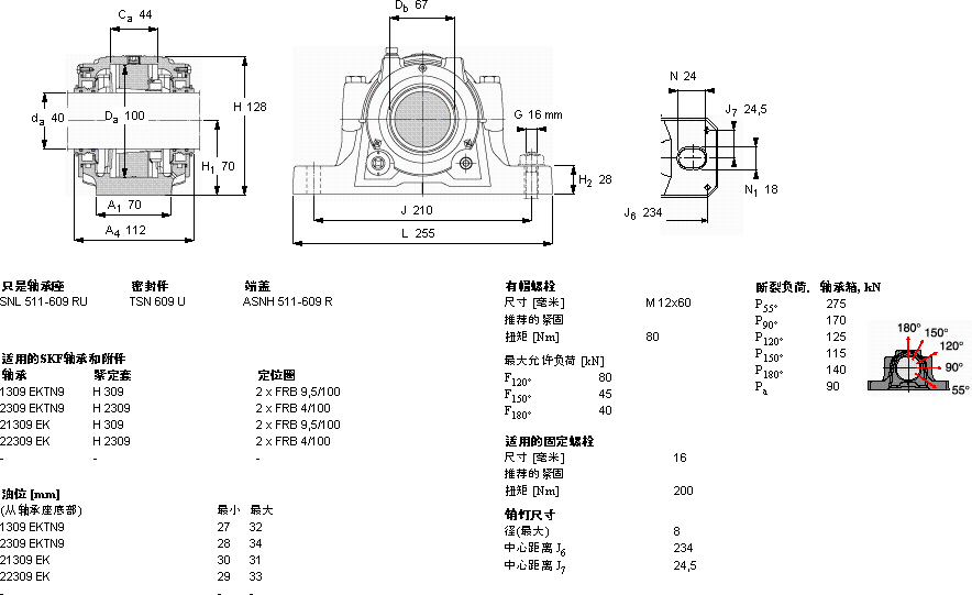SKFSNL 609 TURU轴承图纸