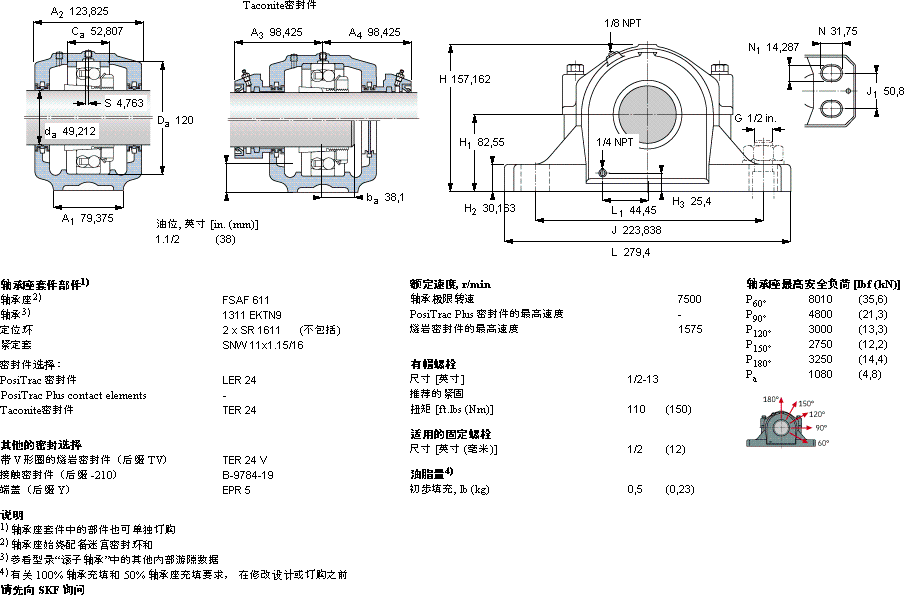 SKFFSAF 1611轴承图纸