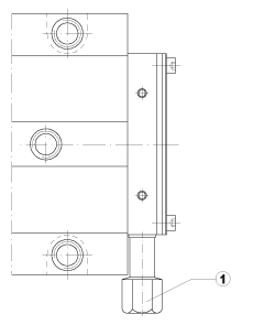 INA夹紧单元 RUKS35-D-A-SR, 直线循环滚柱轴承及导轨组件，油联结器在侧面