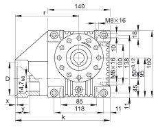 INA齿轮箱 GEtr-50-SCHN-95/115-KL-i, 带夹紧连接的驱动轴，中心距离 a0 = 50 mm