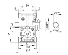 INA齿轮箱 GEtr-50-SCHN-95/115-KL-i, 带夹紧连接的驱动轴，中心距离 a0 = 50 mm