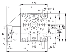 INA齿轮箱 GEtr-63-SCHN-130/165-KL-i, 带夹紧连接的驱动轴，中心距离 a0 = 63 mm