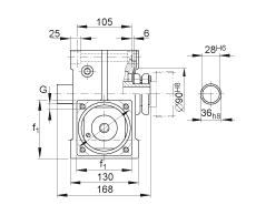 INA齿轮箱 GEtr-63-SCHN-130/165-KL-i, 带夹紧连接的驱动轴，中心距离 a0 = 63 mm