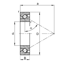 FAG推力角接触球轴承 BSB045100-T, 单向，接触角 α = 60°，限制公差