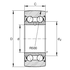 INA滚轮 LR50/6-2RSR, 双向，两侧密封