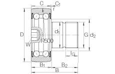INA螺栓型滚轮 KR5205-2RS, 双列，两侧唇密封