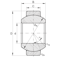 INA关节轴承 GE6-FO, 根据 DIN ISO 12 240-1 标准，需维护