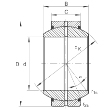 INA关节轴承 GE200-FO-2RS, 根据 DIN ISO 12 240-1 标准, 需维护，两侧唇密封