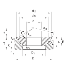 INA推力关节轴承 GE12-AX, 根据 DIN ISO 12 240-3 标准，需维护