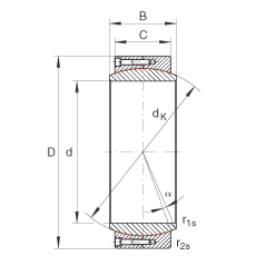 INA大的关节轴承 GE710-DW, 根据 DIN ISO 12 240-1 标准，免维护
