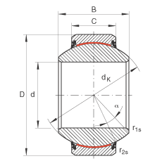 INA关节轴承 GE40-FW-2RS, 根据 DIN ISO 12 240-1 标准, 免维护，两侧唇密封