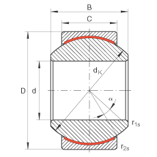 INA关节轴承 GE6-PW, 根据 DIN ISO 12 240-1 标准，尺寸系列 K，免维护