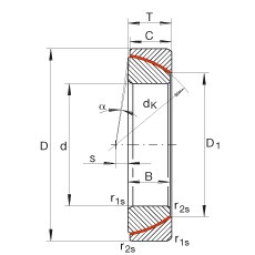 INA角接触关节轴承 GE65-SW, 根据 DIN ISO 12 240-2 标准，免维护