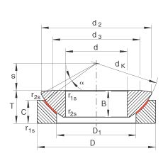 INA推力关节轴承 GE60-AW, 根据 DIN ISO 12 240-3 标准，免维护