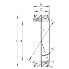INA关节轴承 GE70-DO, 根据 DIN ISO 12 240-1 标准，需维护