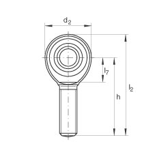 INA杆端轴承 GAKL14-PW, 根据 DIN ISO 12 240-4 标准，带左旋外螺纹，需维护