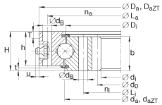 INA四点接触球轴承 VI160288-N, 有内齿，两侧唇密封