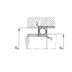 FAG主轴轴承 B7003-C-T-P4S, 调节，成对安装，接触角 α = 15°，限制公差
