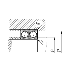 FAG主轴轴承 B7003-C-T-P4S, 调节，成对安装，接触角 α = 15°，限制公差