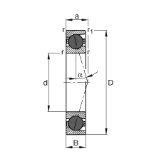 FAG主轴轴承 HCB7028-C-T-P4S, 调节，成对或单元安装，接触角 α = 15°，陶瓷球，限制公差