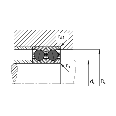 FAG主轴轴承 HCB7210-E-T-P4S, 调节，成对或单元安装，接触角 α = 25°，陶瓷球，限制公差