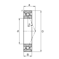 FAG主轴轴承 HS7000-E-T-P4S, 调节，成对或单元安装，接触角 α = 25°，限制公差