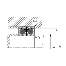 FAG主轴轴承 HCB7206-C-2RSD-T-P4S, 调节，成对或单元安装，接触角 α = 15°，陶瓷球，两侧唇密封，非接触，限制公差