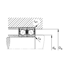 FAG主轴轴承 B7200-C-2RSD-T-P4S, 调节，成对安装，接触角 α = 15°，两侧唇密封，非接触，加严公差