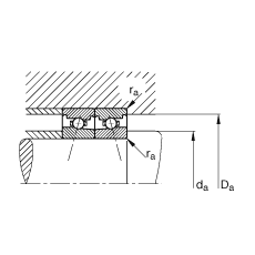 FAG主轴轴承 HS7024-C-T-P4S, 调节，成对安装，接触角 α = 15°，限制公差