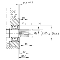 INA可伸缩直线执行器 MTKUSE25-ZR, 齿形带驱动；带六排球的滑块