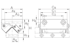 INA适配器 AV19069, 直线滚子轴承，用螺栓从侧面安装