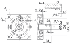 INA直线执行器 MKUVE20-B-ZR, 带有四排球的滑块
