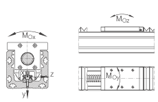 INA直线执行器 MKUE-25-KGT40, 带有四排球的滑块