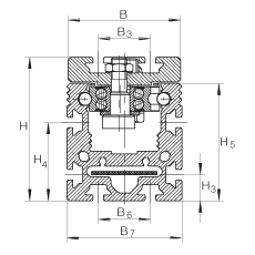 INA直线执行器 MLFI50086-B-ZR, 内导向滑块