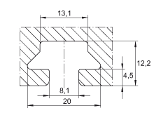 INA直线执行器 MKUVE20-KGT50, 带有四排球的滑块