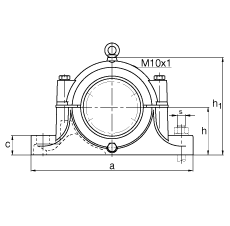 FAG直立式轴承座 S3048-H-N-FZ-AL-L + 23048-K-MB, 剖分，用于带锥孔和紧定套的调心滚子轴承，毛毡密封，脂润滑