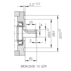 INA串联直线执行器 MDKUE15-3ZR, 带有两排球的滑块