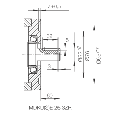 INA串联直线执行器 MDKUE25-3ZR, 带有两排球的滑块
